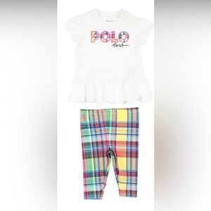 POLO RALPH LAUREN
Brand New Logo Jersey Tee & Plaid Legging Set